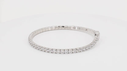 Divara Larkin Tennis Bracelet sterling silver 925 cubic zirconia bracelet, 360 degree video