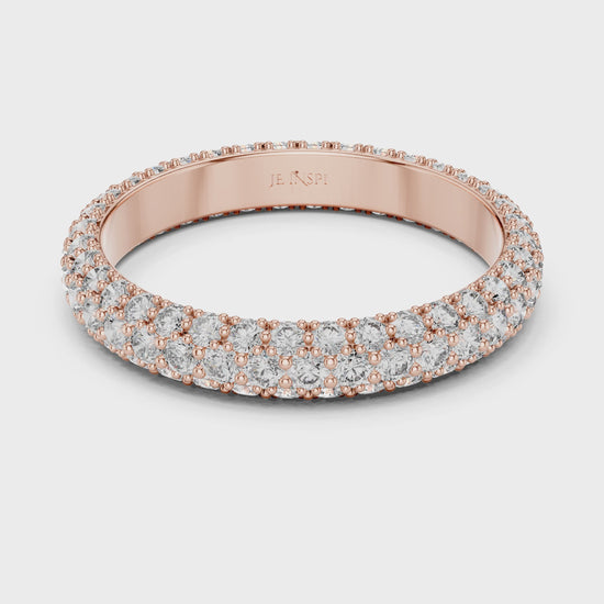 Aurora 1.5 Carat Round Lab Grown Diamond Domed Eternity Ring - Rose Gold video