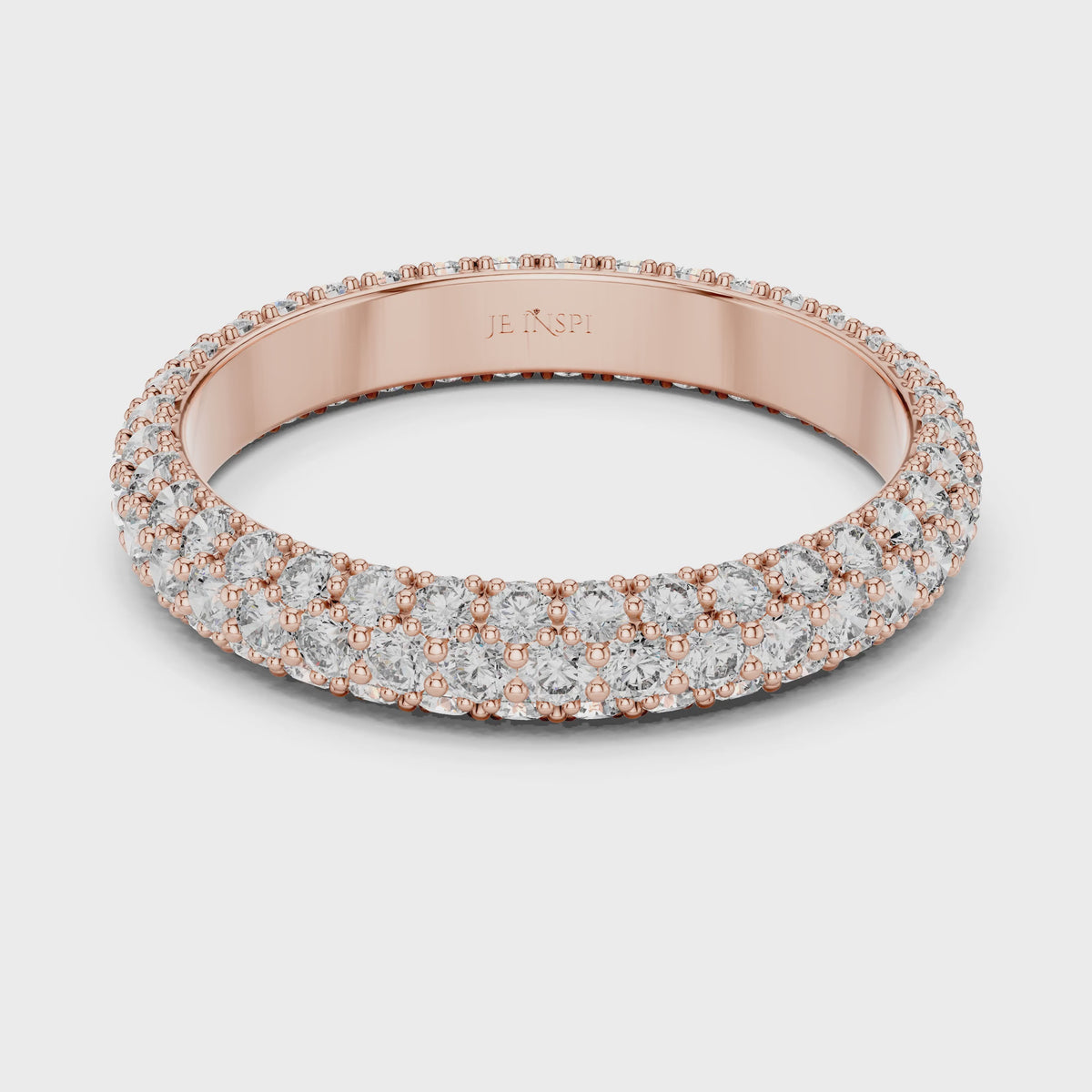 Aurora 1.5 Carat Round Lab Grown Diamond Domed Eternity Ring - Rose Gold video