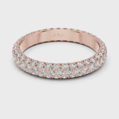 Aurora 1.5 Carat Round Lab Grown Diamond Domed Eternity Ring - Rose Gold video