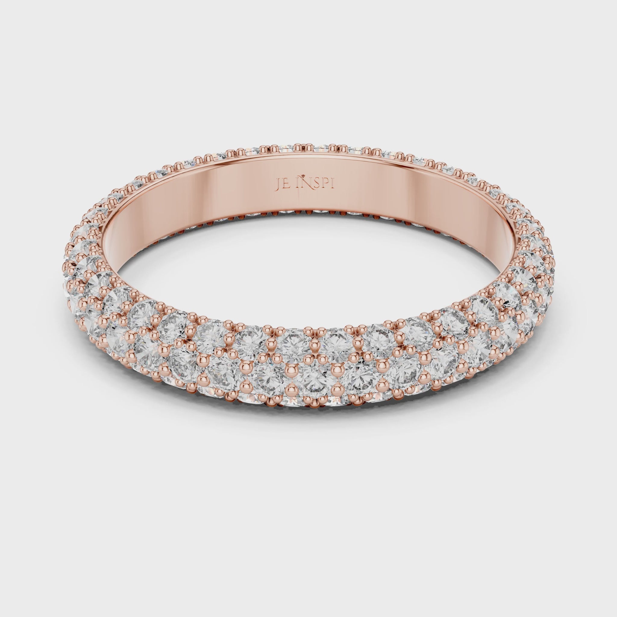 Aurora 1.5 Carat Round Lab Grown Diamond Domed Eternity Ring - Rose Gold video