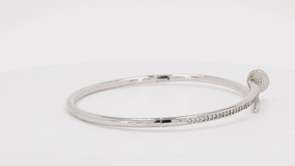 Divara Tessa Bangle sterling silver 925 cubic zirconia bracelet, 360 degree video